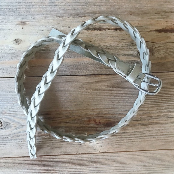 Levi’s 100% Silver Leather Braided Belt - Picture 1 of 4